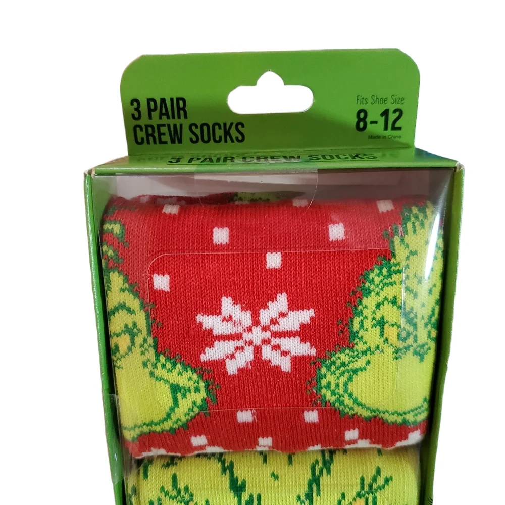 The Grinch Crew‎ Socks 3 Pairs New